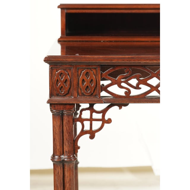 Chinoiserie Late 20th Century A Williams-Sonoma Chinese Chippendale-Style Writing Table For Sale - Image 3 of 9