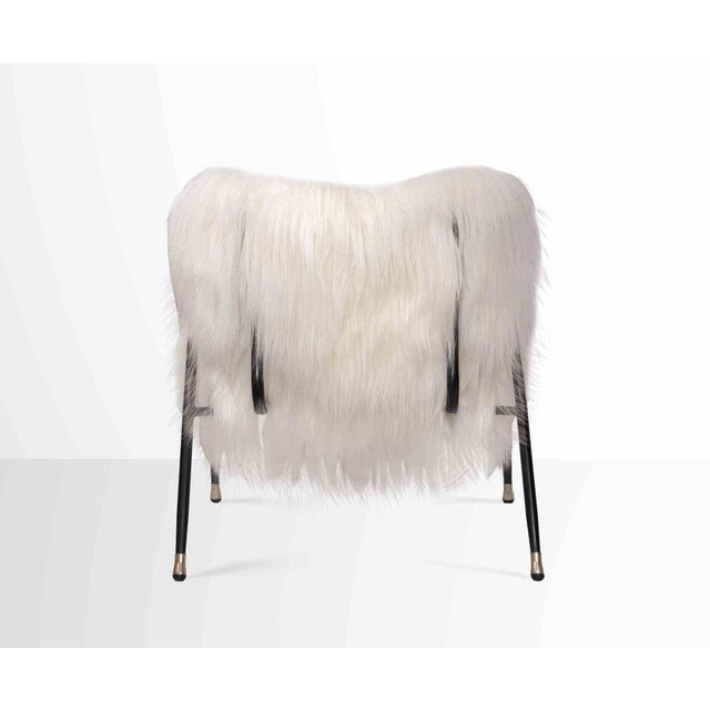 Vintage Armchair in Sheepskin and Wood by Gastone Rinaldi, 1950s For Sale - Image 3 of 8