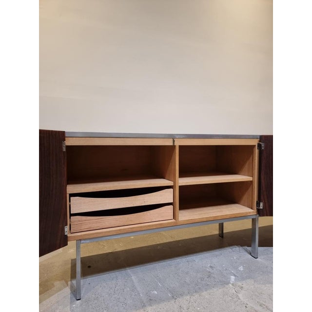 High quality sideboard with travertine top attributed to Etienne Fermigier for Meubles et Function, France 1961....