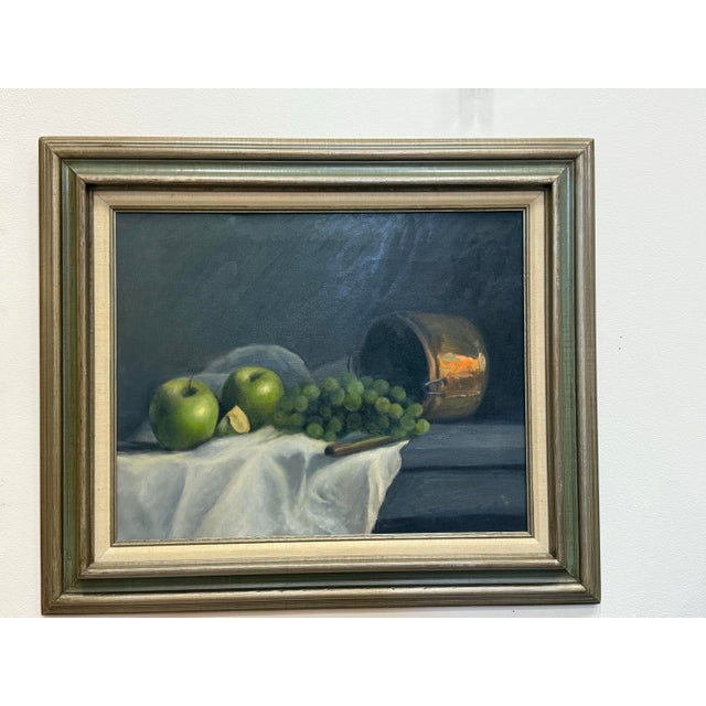Mid-Century Modern Vintage Still Life Oil Painting Canvas, Thomas Kerwick (1923-2015) For Sale - Image 3 of 10