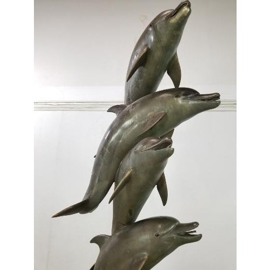Large Monumental Bronze Dolphin Water Fountain Statue Chairish