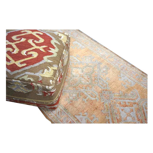 Antique Turkish Oushak 3x11 Golden Beige & Khaki Handmade Runner Rug #1140253 For Sale - Image 9 of 13