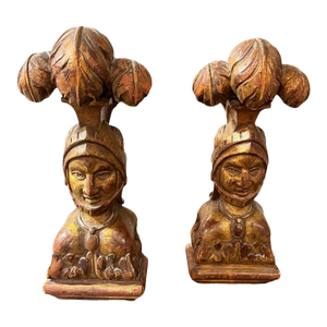 19th Gilt Wood Carved Conquistadors