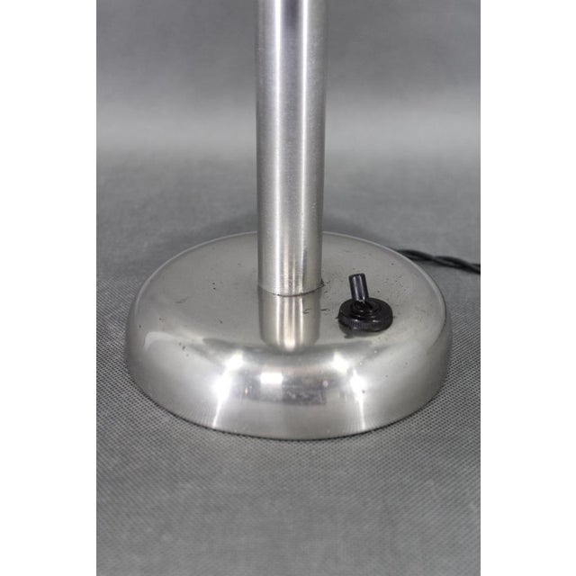 1930s Art Deco Nickel Mushroom Table Lamp, Europe, 1930s For Sale - Image 5 of 12