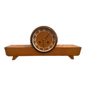 1940s Art Deco Style Wooden Mantle Clock