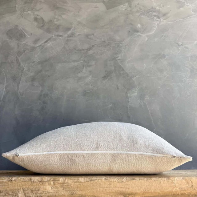 Belgian Linen Euro Pillow in Havane Brown Black and Oat Cover With Insert For Sale - Image 4 of 6