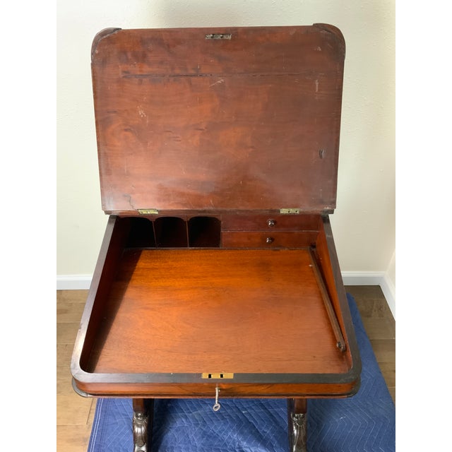 Burnt Umber Davenport Desk For Sale - Image 8 of 12