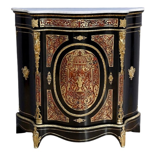 19th Century Napoleon III Boulle Marquetry Console Table from Maison Coignerai For Sale