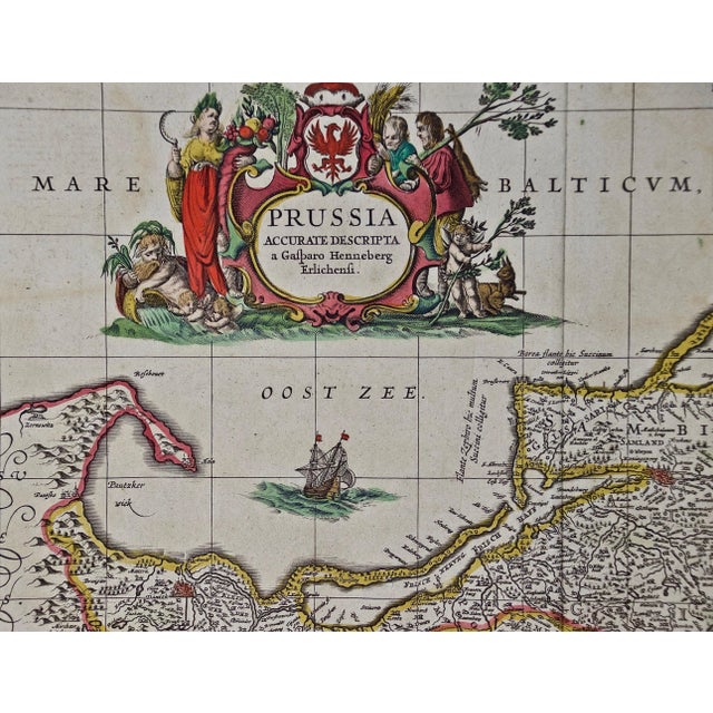 Prussia, Poland, N. Germany, Etc: A Hand-colored 17th Century Map by Janssonius For Sale In San Francisco - Image 6 of 7