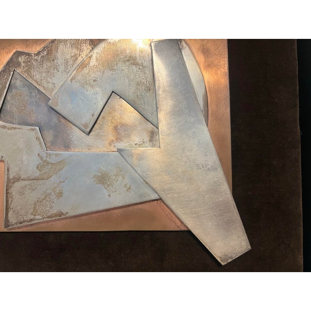 Contemporary Hans Richter (1888-1976), 1960’s, Geometric Abstract Midcentury Silver (Ag) & Copper Wall Sculpture For Sale - Image 3 of 4