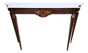 Vintage Italian Wall Console Table with Marble Top, 1950s