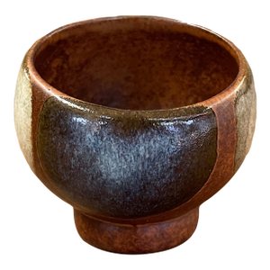 Vintage Mid Century Modern Studio Pottery Bowl With Earth Tone Glaze