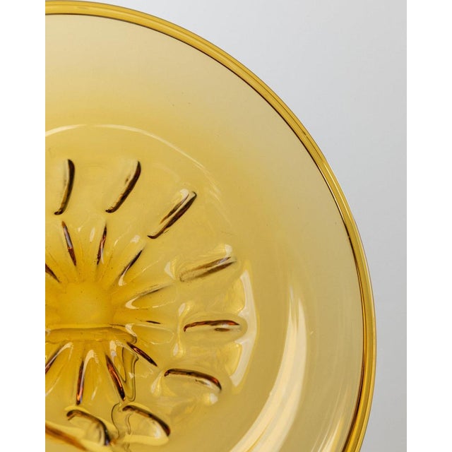 Vintage Amber Murano Glass Bowl with Ribbed Pattern, Italy, 1920s For Sale - Image 3 of 11