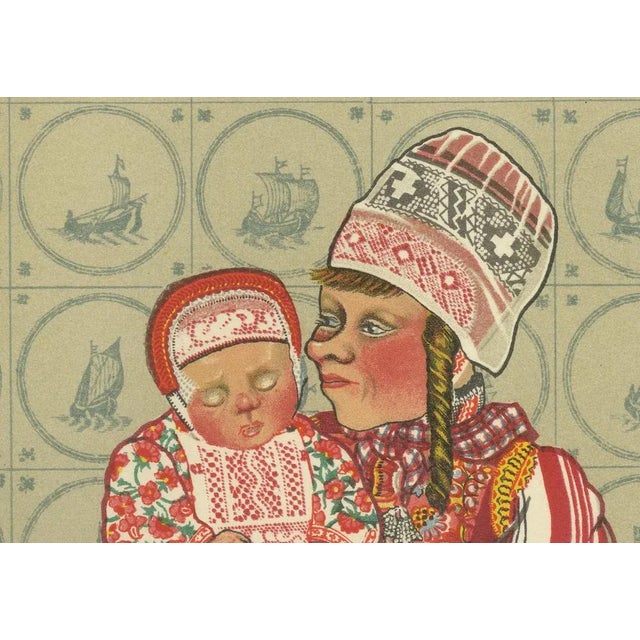 Dutch Women and Infant Traditional Dress from Marken, 1932, Print For Sale - Image 4 of 10