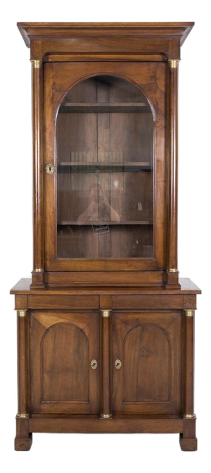 19th Century Period French Empire Walnut Lyonnaise Bibliotheque or Bookcase