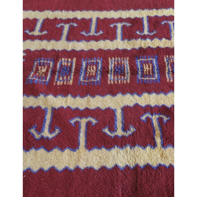 Red Contemporary Beni M'Rirt Wool Rug - 9.8 X 7.1 Ft For Sale In Cleveland - Image 6 of 10
