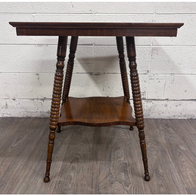 Antique Victorian Solid Mahogany Plank Top Side Table Lamp Table For Sale In Kansas City - Image 6 of 10
