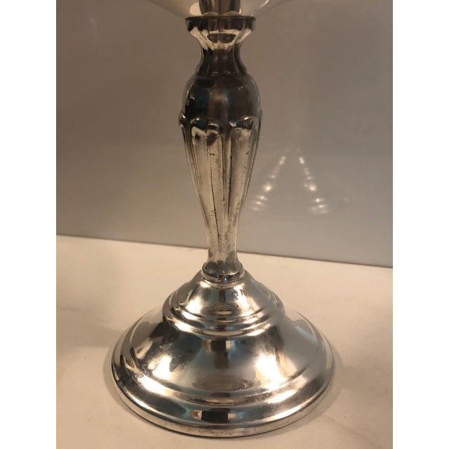 Metal 1940s f.b. Roger’s Silver Pierced Compote Candy Dish For Sale - Image 7 of 11