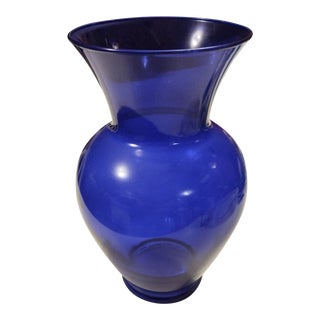 1950s Cobalt Blue Glass Vase For Sale