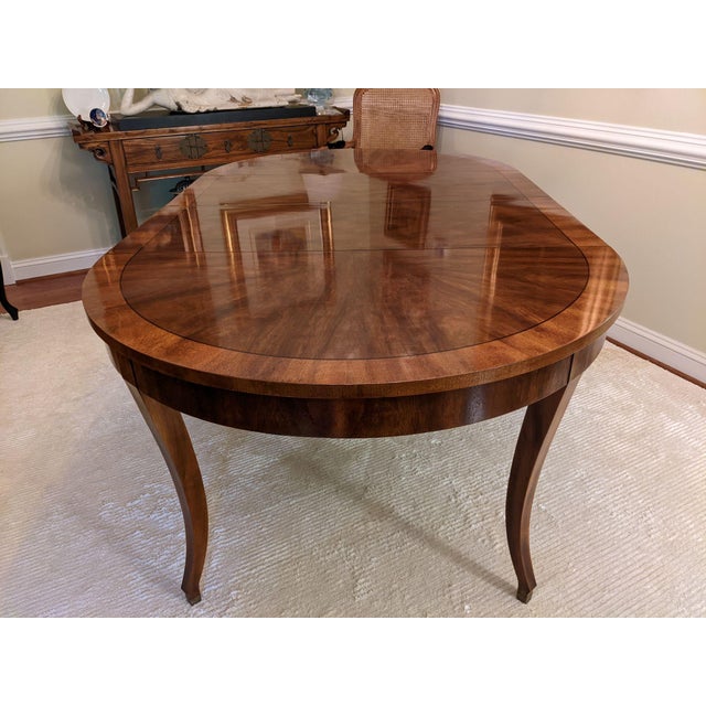 Late 20th Century John Widdicomb Biedermeier Style 48" Round Extendable Dining Table For Sale - Image 17 of 18