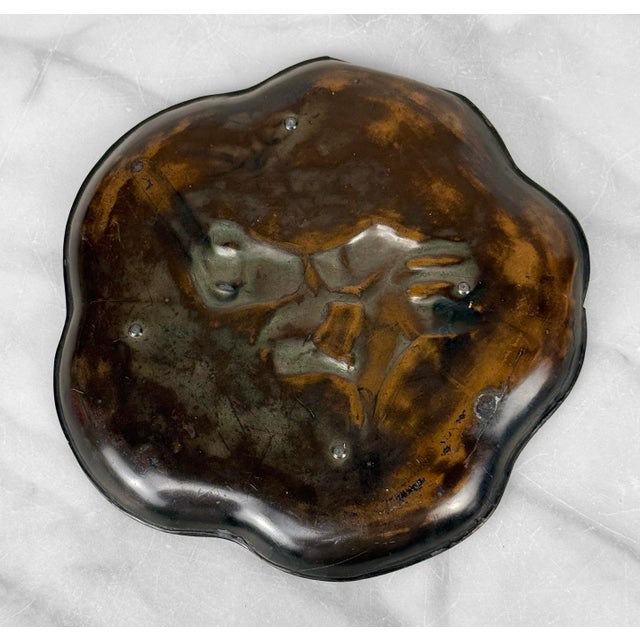Antique Japanese Meiji Copper Samurai Warrior Catchall Dish For Sale - Image 6 of 6
