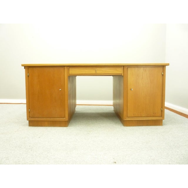 Simple partner desk from the 40s. from first owner and used until 1987, then stored dry until 2021. Good and usable...