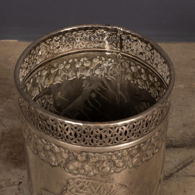 Antique Art Deco Silver Plated Waste Paper Bin, 1920 For Sale - Image 10 of 13