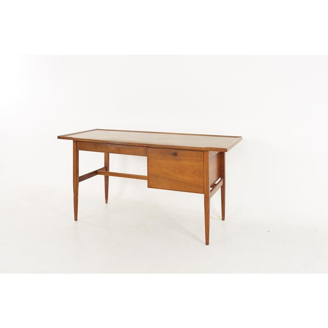 Mid-Century Modern Kipp Stewart for Drexel Declaration Mid Century Walnut Writing Desk For Sale - Image 3 of 11