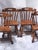 MCM Vintage Tell City Tavern Chairs Rolling Wood Dining Chairs For Sale - Image 11 of 17