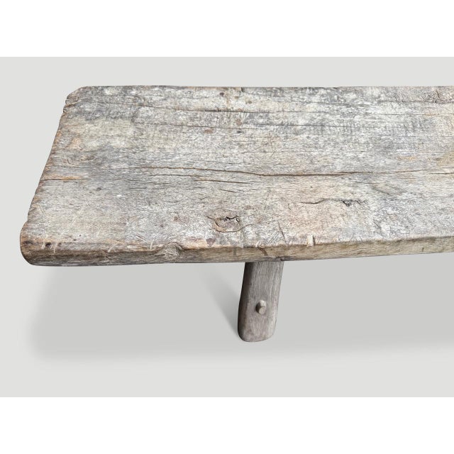 2010s Andrianna Shamaris Ancient Teak Wood Bench Or Chaise For Sale - Image 5 of 5