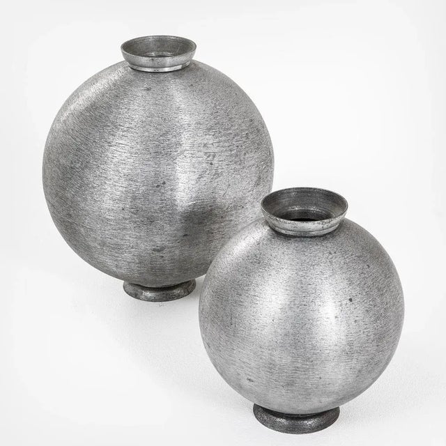 Metal Aluminum Vessels by Lorenzo Burchchiellaro for Incussa, 1960s, Set of 2 For Sale - Image 7 of 7