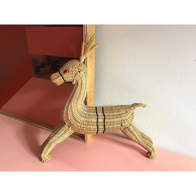 Tan 1970s Wicker Reindeer For Sale - Image 8 of 17