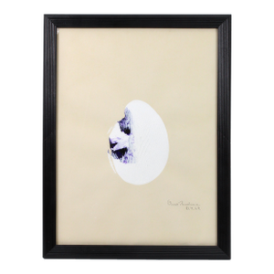 Mid Century Modern Abstract Egg Oil Painting by Oscar Rodriquez 1969 Mexican