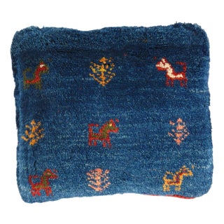Fine Hand Knotted Persian Gabbeh Pillow For Sale