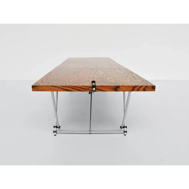 Brown Coffee Table with Alpi Veneers attributed to Ettore Sottsass, Italy, 1985 For Sale - Image 8 of 12