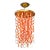 Vistosi Orange Modernist Murano Glass Chandelier, 1980s For Sale