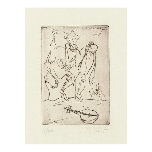 The Last Dance - Original Etching by A. Borgonzoni - 1970s 970s For Sale