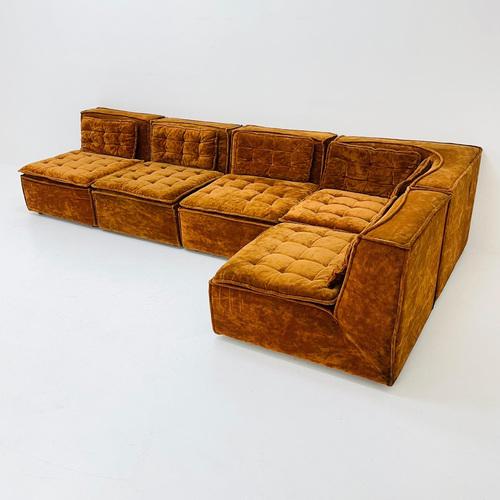 Italian mid century modular sofa/couch, 1970s, set of 5 Made in Italy in the 70s style of Willy Rico Italy The price is...