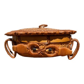 Handmade Natural Crab Shaped Basket For Sale