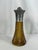 Antique Diamond Point Amber Glass Ewer Style Pitcher Pewter Lid & Handle For Sale In Dallas - Image 6 of 8
