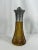 Antique Diamond Point Amber Glass Ewer Style Pitcher Pewter Lid & Handle-Rare! For Sale In Dallas - Image 6 of 8