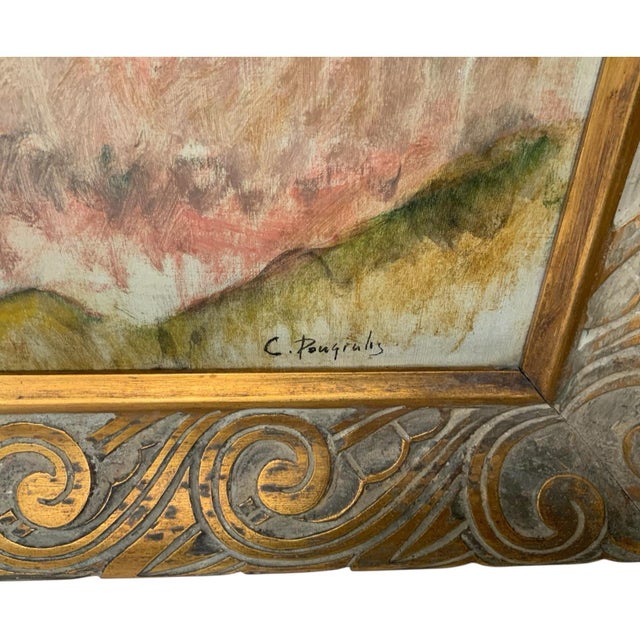 Constantine Pougialis (1894–1985) Seated Reclining Female Nude Modernist Oil Painting Usa 1930s-1950s For Sale - Image 9 of 9