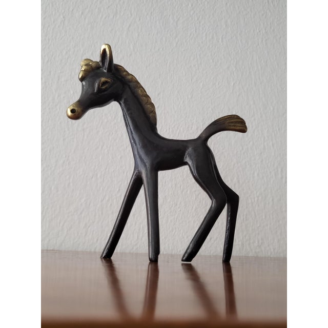 1950s Mid-Century Modern Brass Horse Sculpture by Walter Bosse for Hertha Baller, Austria, 1950s For Sale - Image 5 of 6