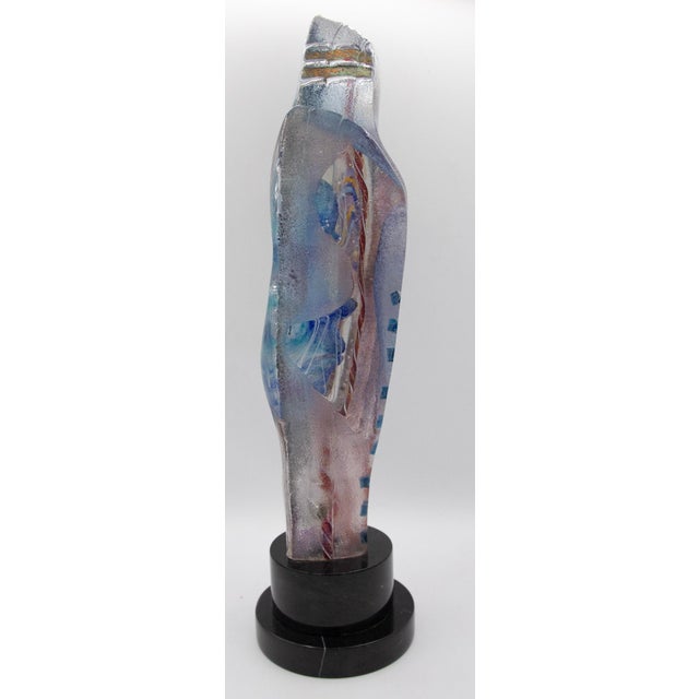 Late 20th Century Susan Gott Abstract Studio Art Glass Sculpture on Ebonized Base 19" For Sale - Image 4 of 9