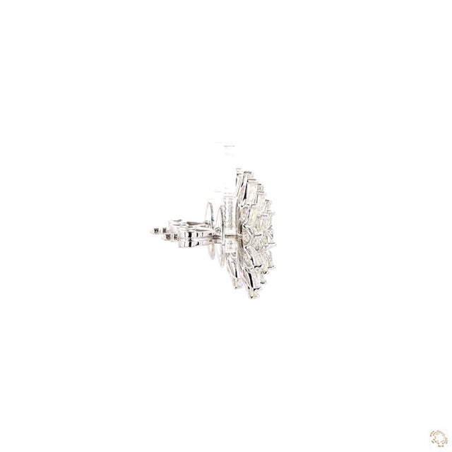 Silver 5.78 Carat Rose Cut Diamond Gold Earrings, Pair For Sale - Image 8 of 9