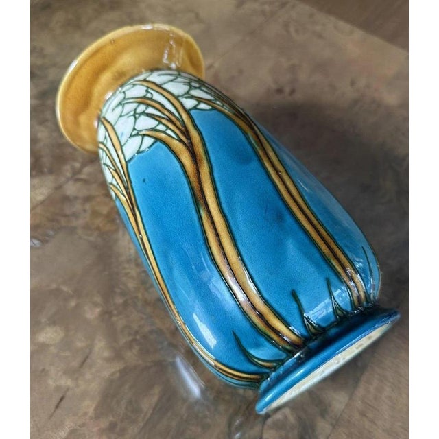 Art Nouveau Secessionist Tube-Lined Ceramic Vase from Minton, 1890s For Sale - Image 4 of 7