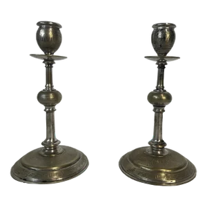 Pair of 19th Century Silver Plated Norblin & Co Warsawa Candlesticks