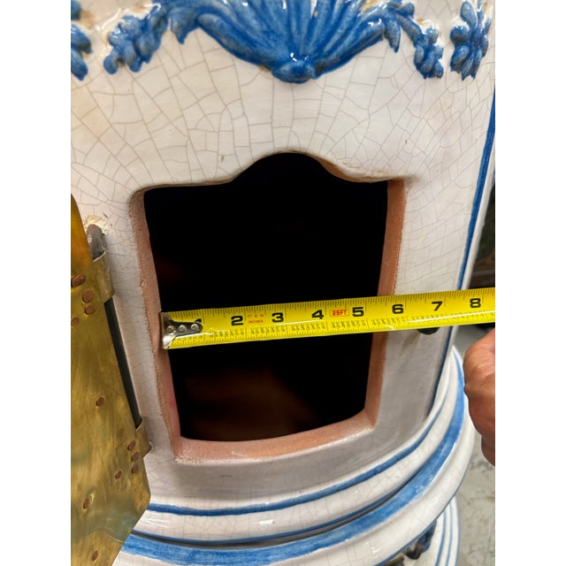 Italian Majolica Glazed Terra Cotta Stove For Sale - Image 11 of 11