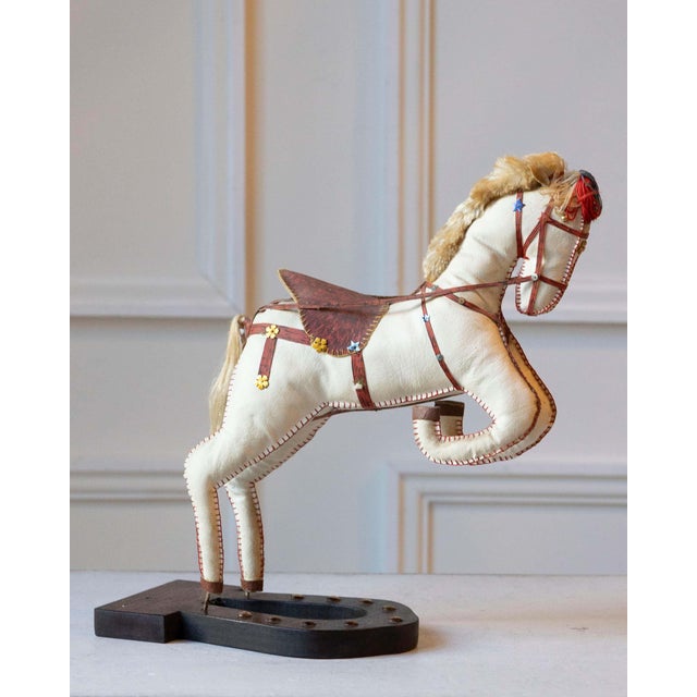 French Decorative Horse in Moleskin with Saddle and Harness, 20th Century For Sale In Atlanta - Image 6 of 11