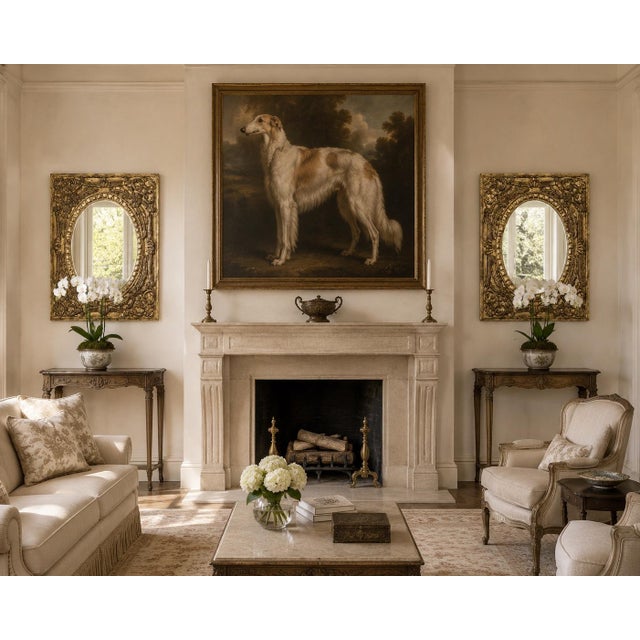A richly detailed pair of decorative wall mirrors by Park Hill Collection, manufactured in 2021. Each rectangular frame...